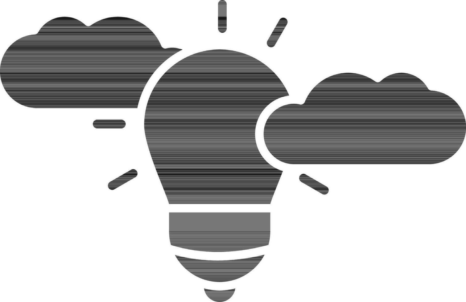 Isolated Cloud With Bulb Icon in Flat Style. vector