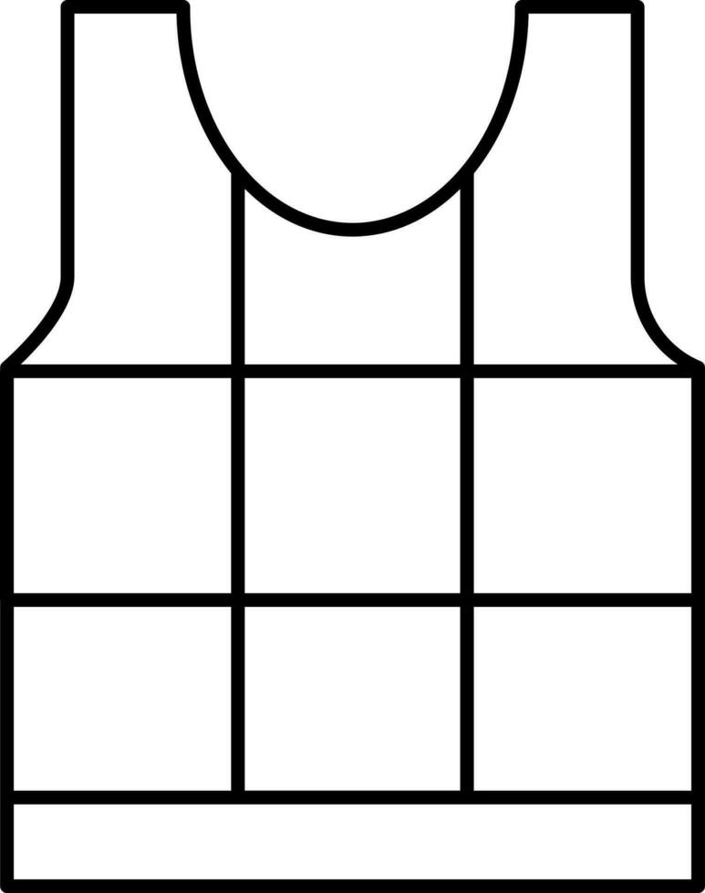 Flat Tank Top in Thin Line Art. vector
