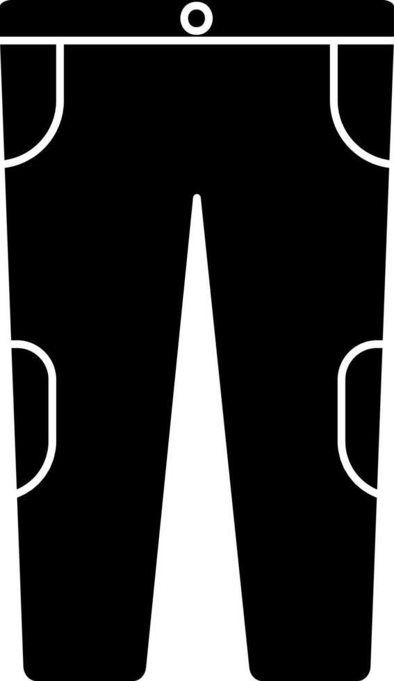 Trousers Icon In black and white Color. vector