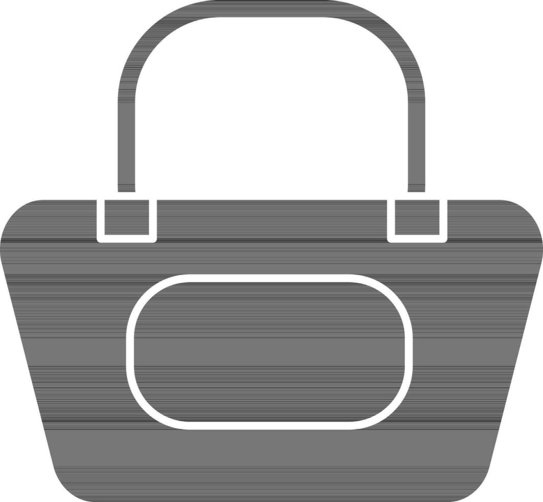 Purse Icon In black and white Color. vector