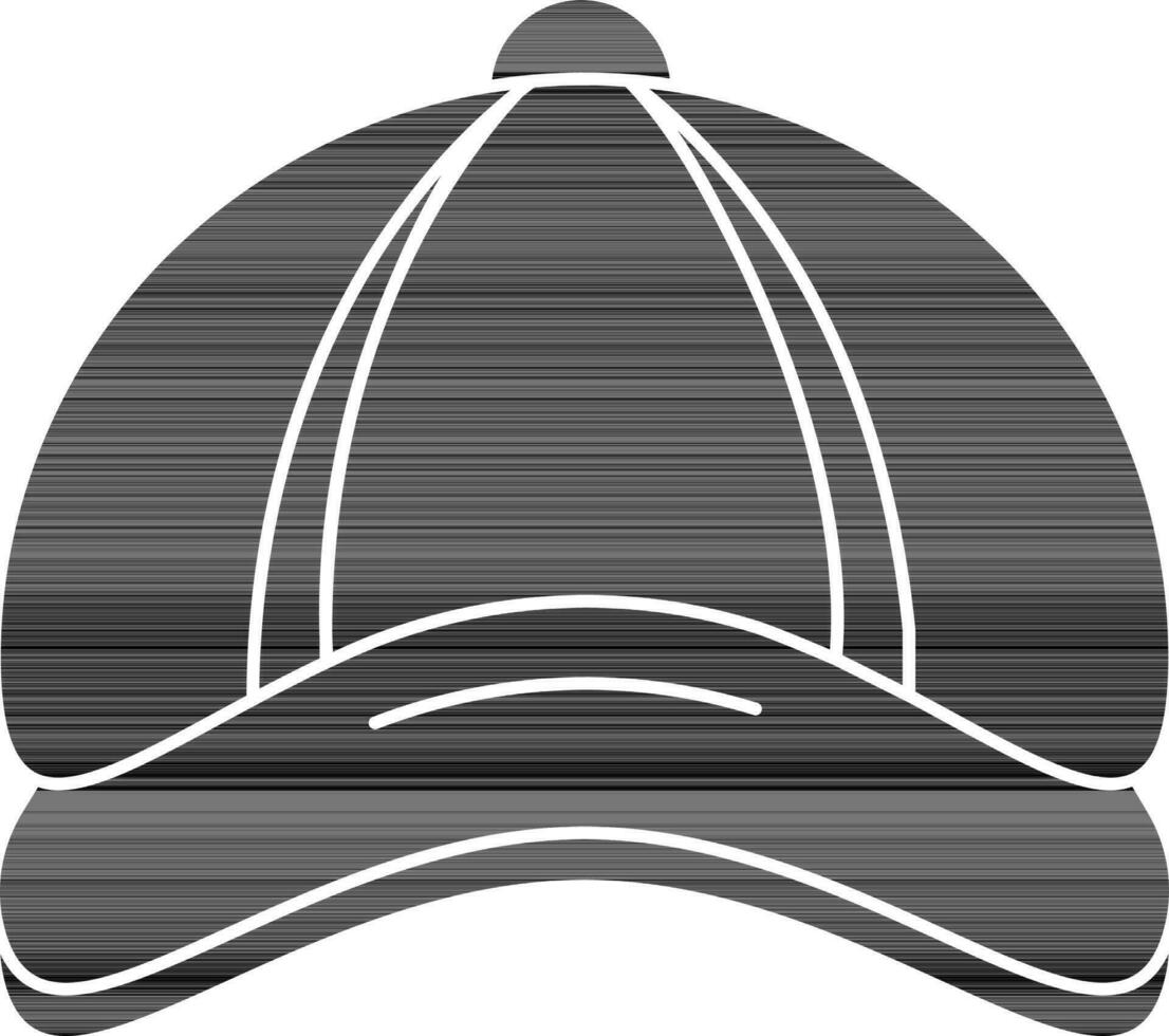 Glyph Cap Icon In Flat Style. vector