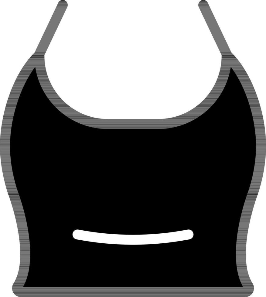 Glyph Female Undershirt Icon In Flat Style. vector
