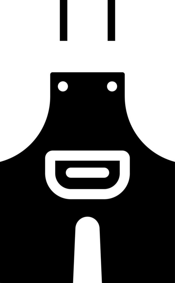 Overall Or Dungaree Icon In black and white Color. vector