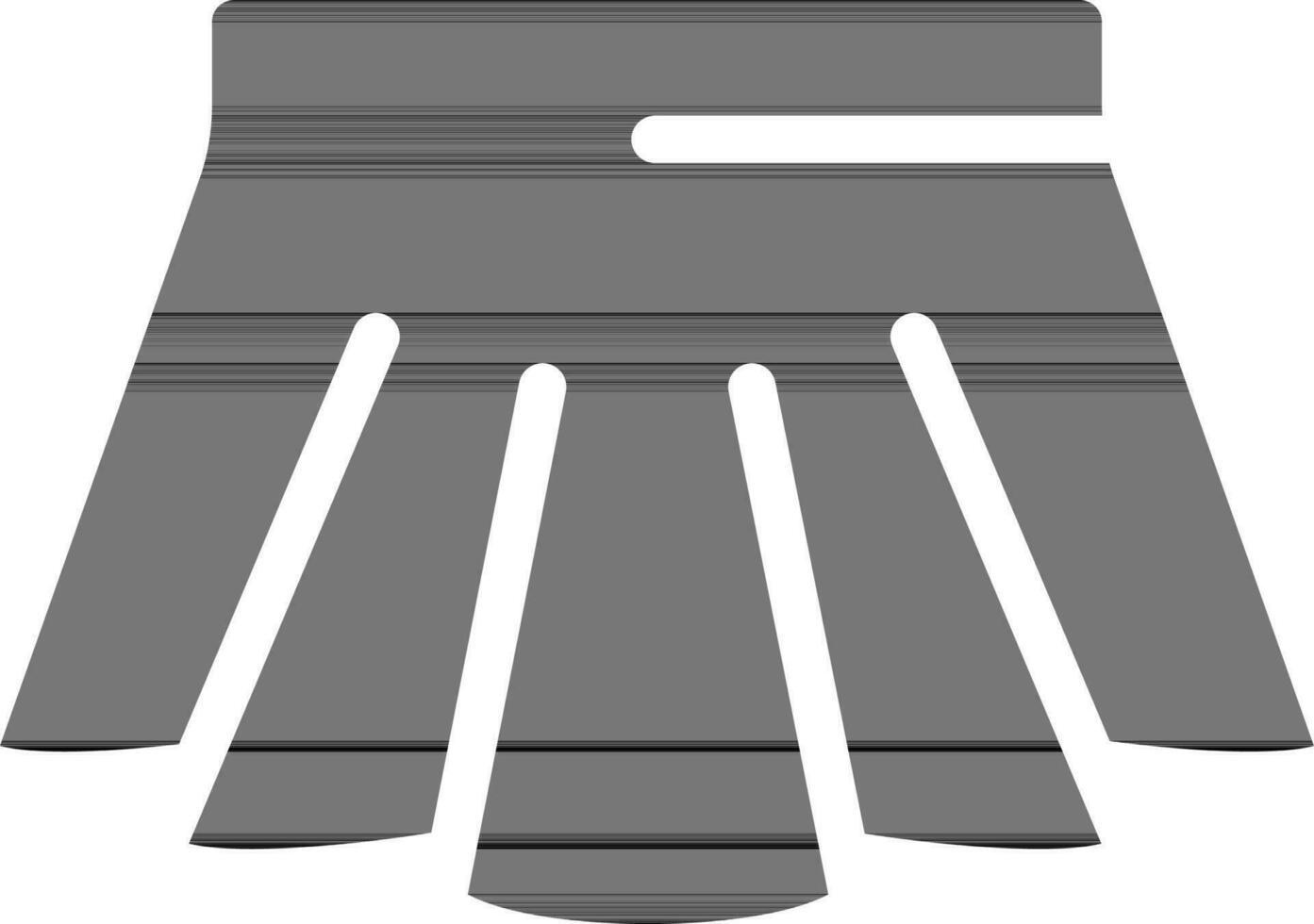 Skirt Icon In Black And White Color. vector