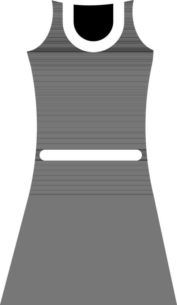 Sleeveless Dress Icon In Black And White Color. vector