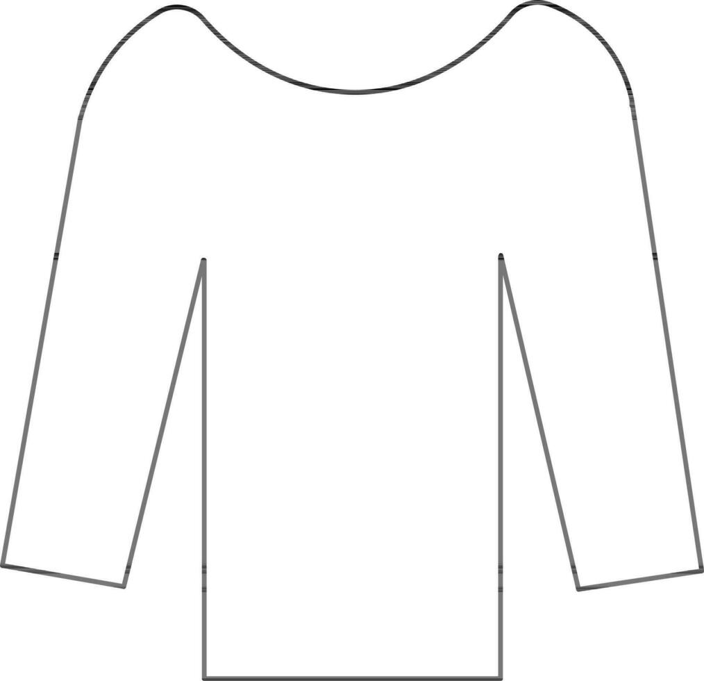 Flat Style Long T-Shirt Icon. vector