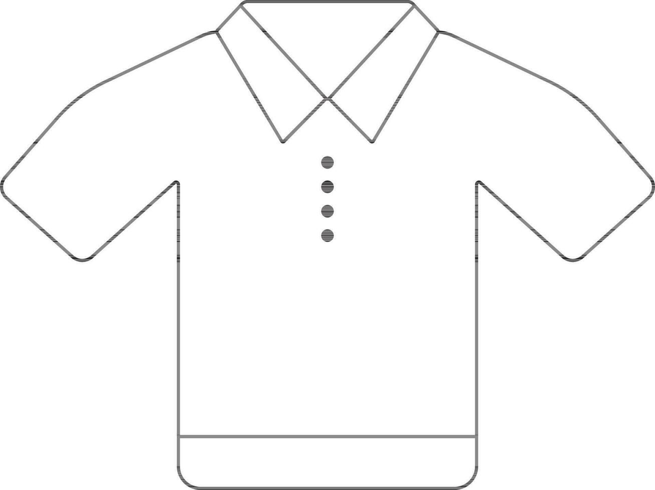 T-Shirt icon in black line art. vector
