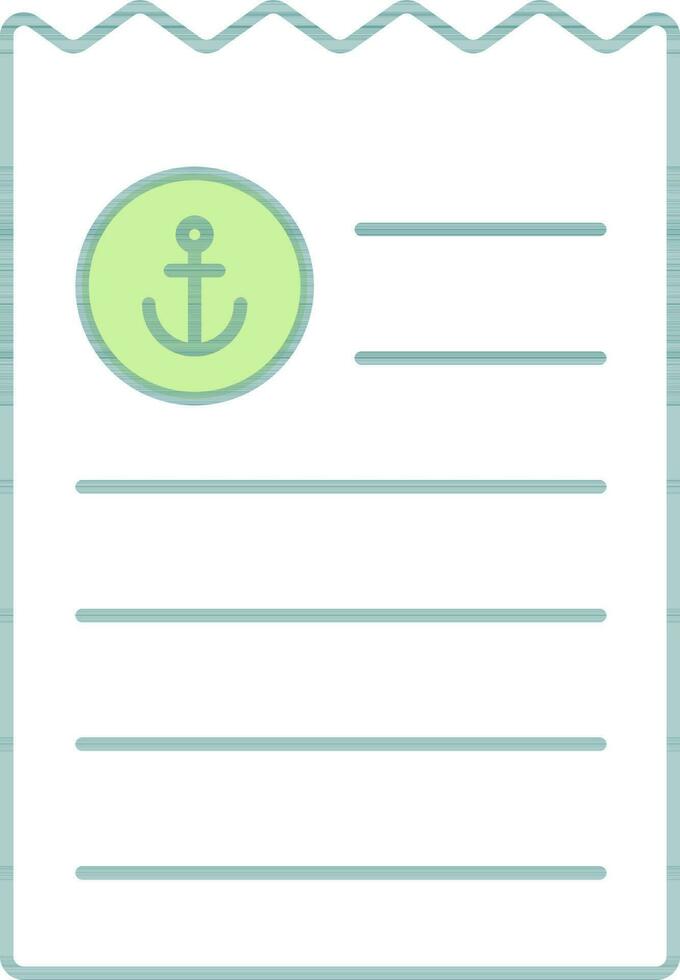 Invoice Icon In Green And White Color. vector