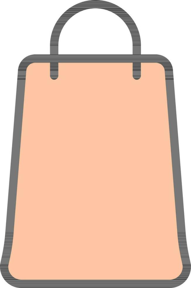Shopping Bag Icon in Peach Color. vector