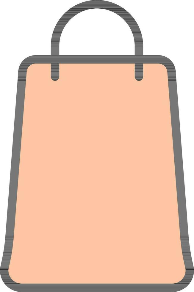 Shopping Bag Icon in Peach Color. vector