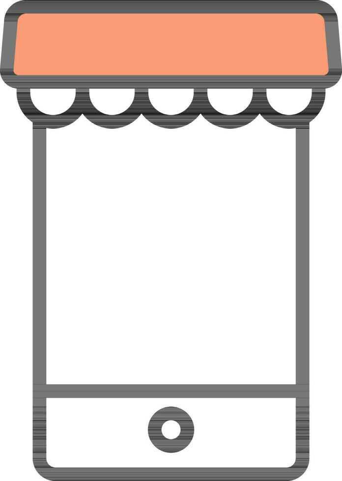 Vector Illustration of E-Shop in Smartphone.