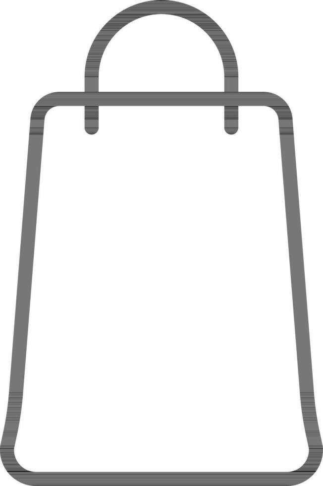 Shopping Bag Icon in Black Line Art. vector