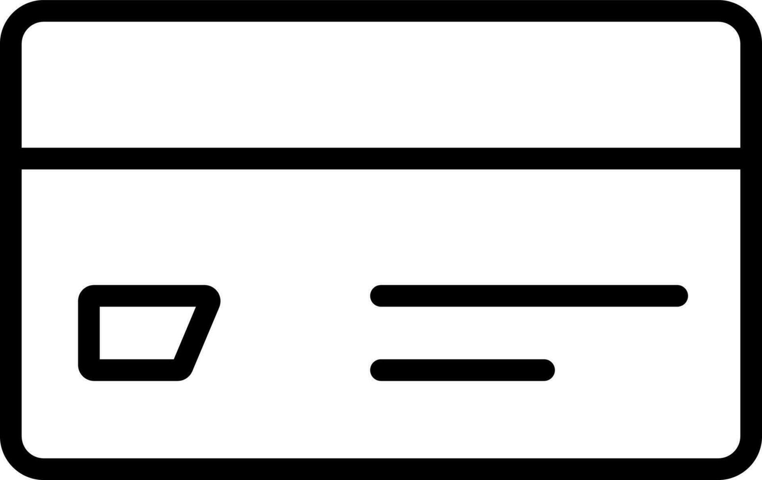 Flat Style Payment Card Icon in Black Line Art. vector