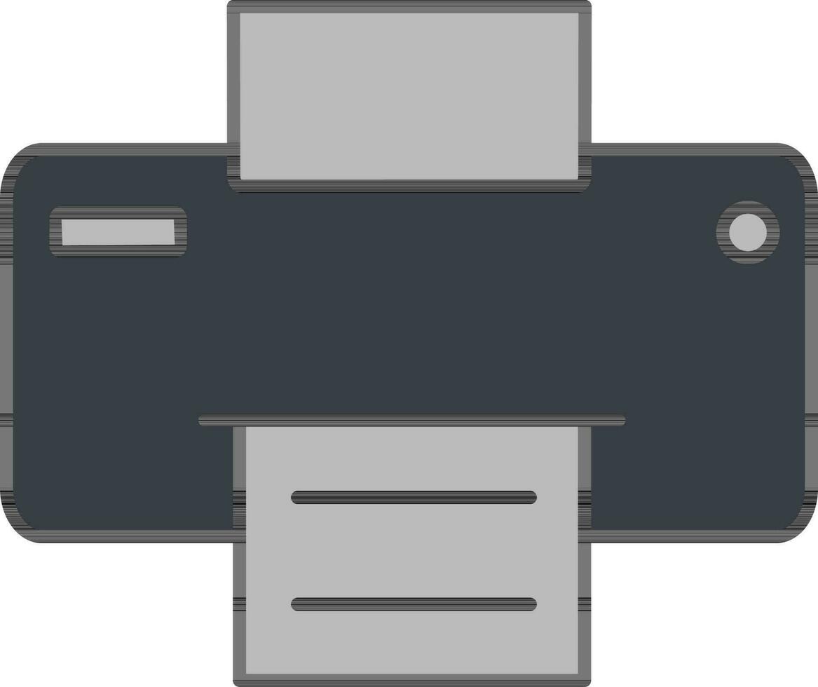 Vector Illustration Of Printer In Grey Color.