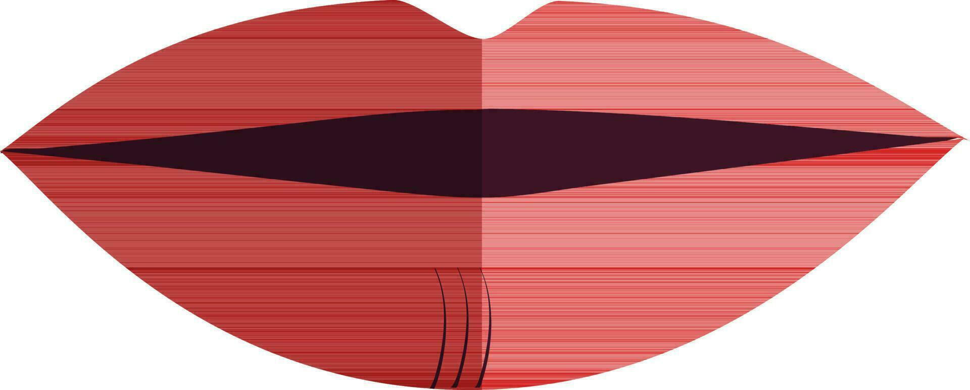 Color with half shadow of  lips icon for human body. vector