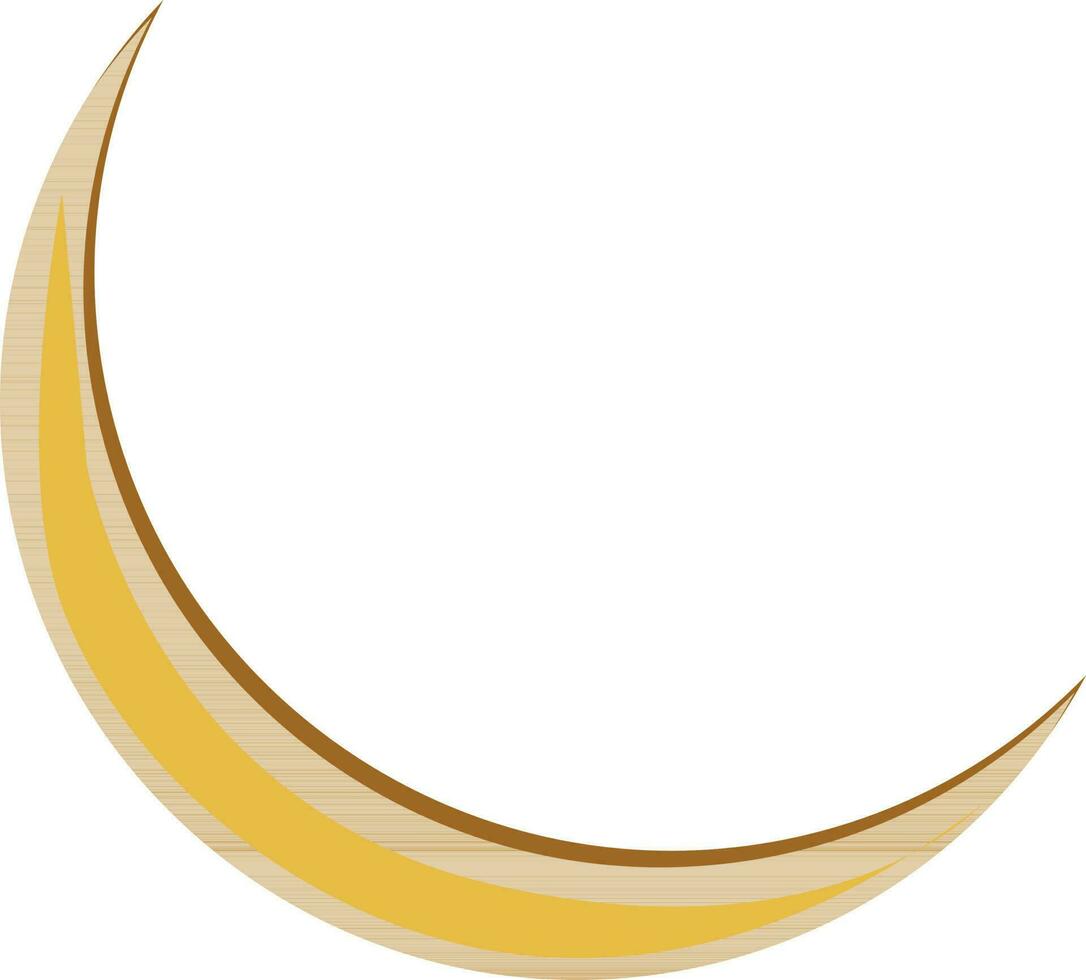 Isolated view of moon in yellow color. vector