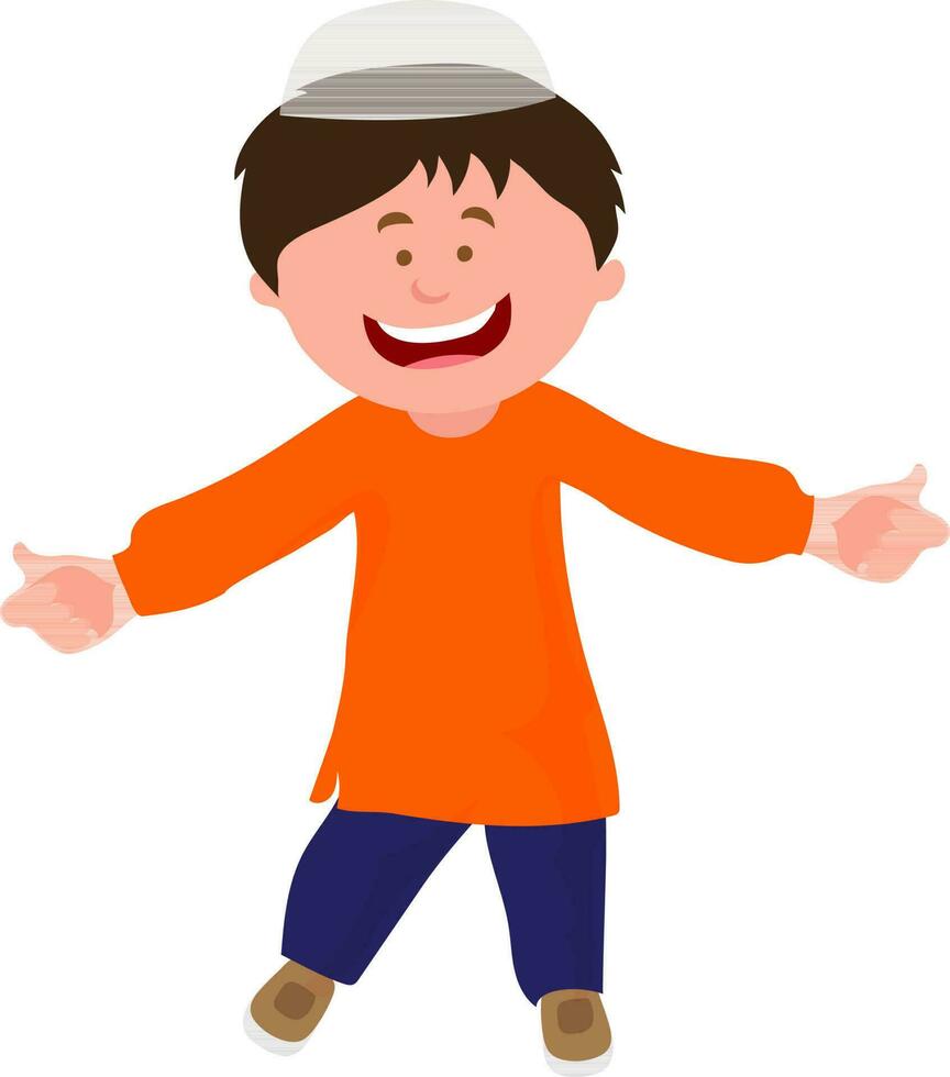 Character of a muslim boy. vector