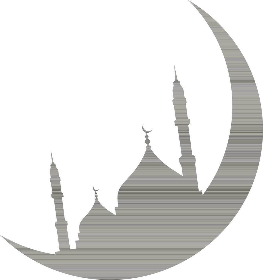 Illustration of mosque on moon for ramadan festival. vector