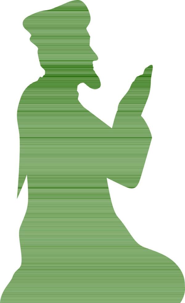 Isolated silhouette of a muslim man performing prayer. vector