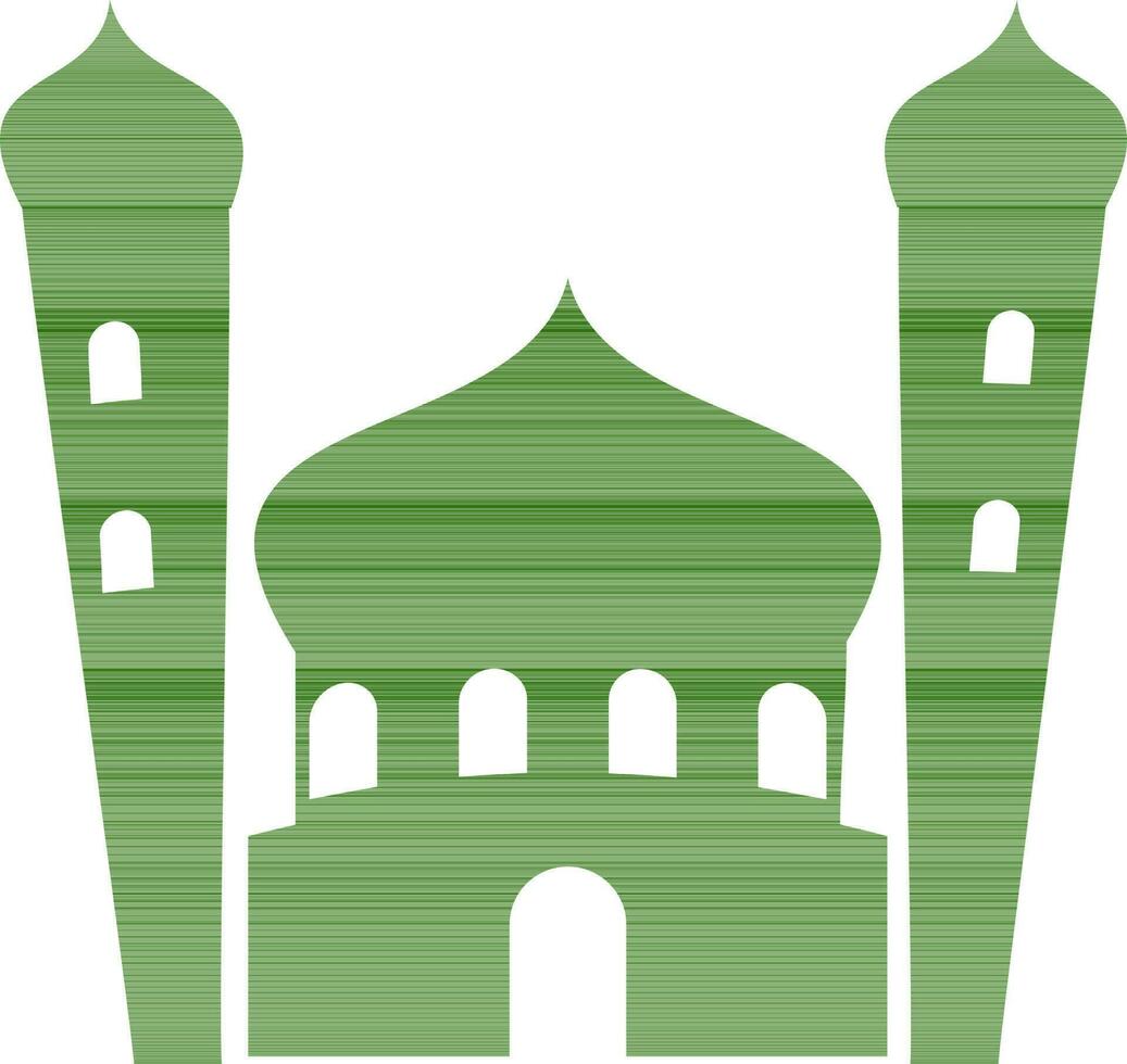 Mosque silhouette in green color isolated on white background. vector