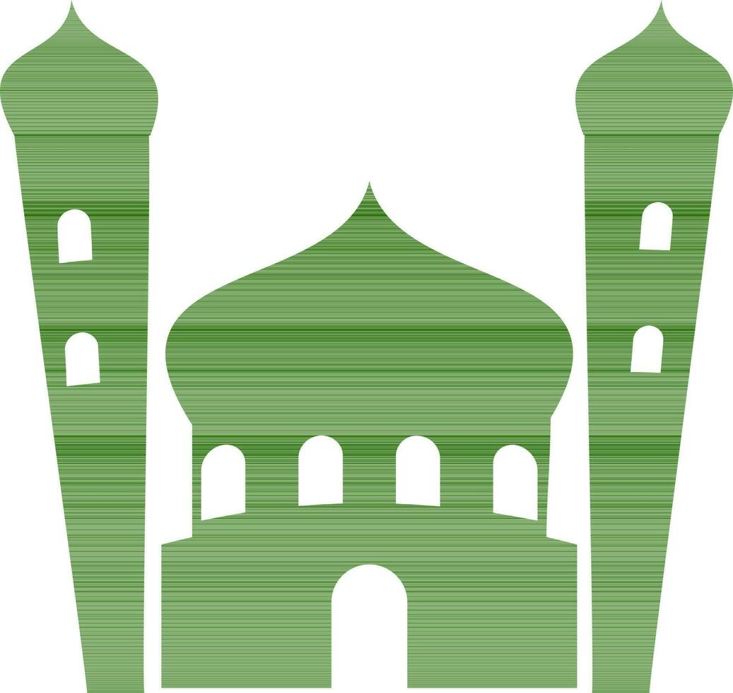 Mosque silhouette in green color isolated on white background. vector