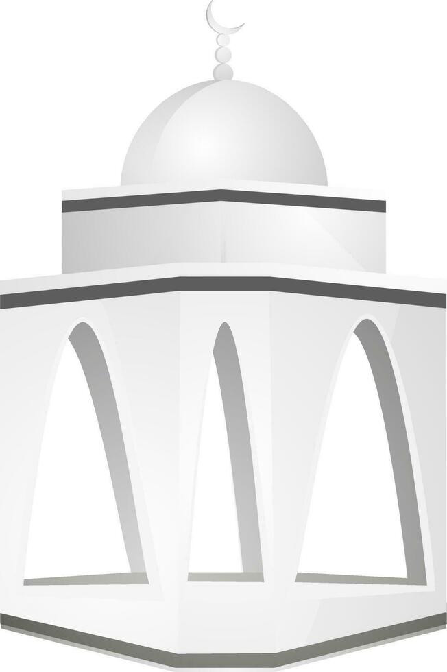 Isolated illustration of mosque in white color. vector
