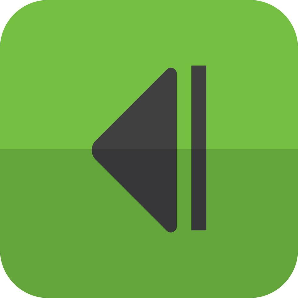 Music player button icon in green background with half shadow. vector