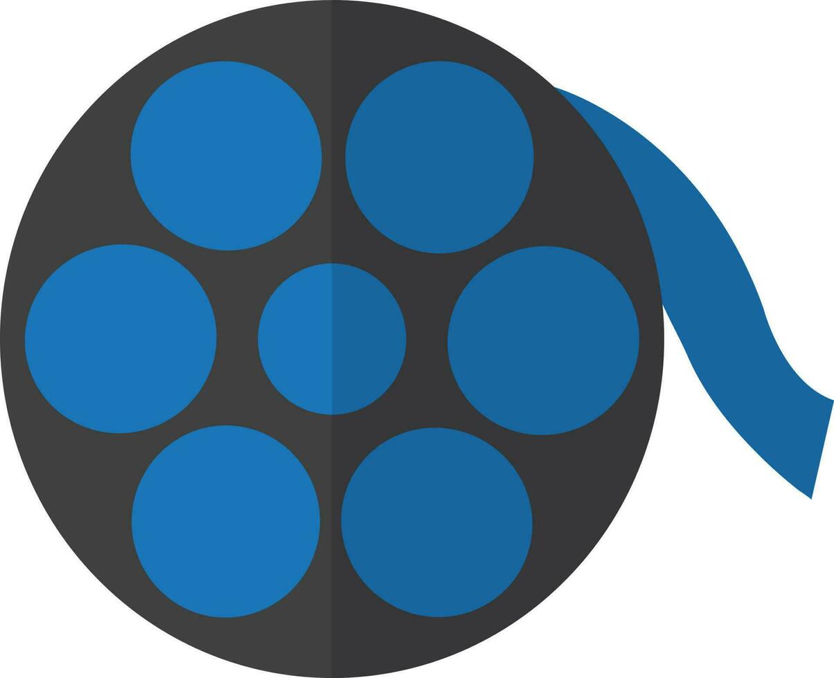 Color style with half shadow of videocamera reel in icon. vector