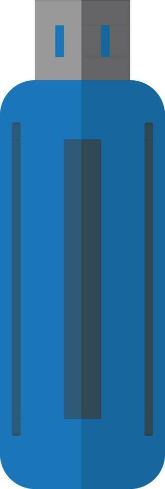 Half shadow of pin drive icon in blue color. vector