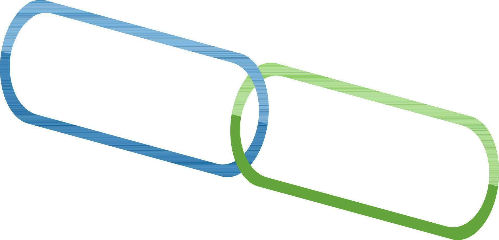 Color style of connection link in icon with half shadow. vector