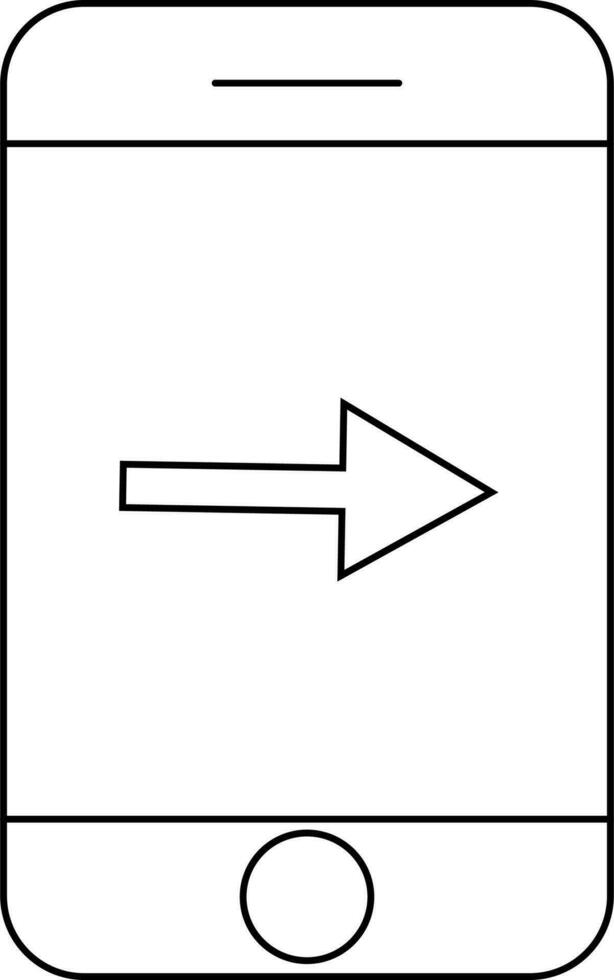 Mobile Data Sending Icon In Thin Line Art. vector