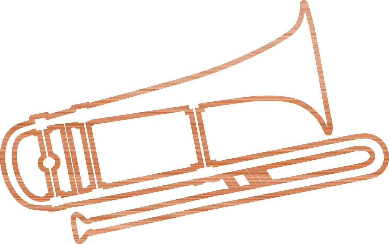 Stylish trumpet music instrument. vector