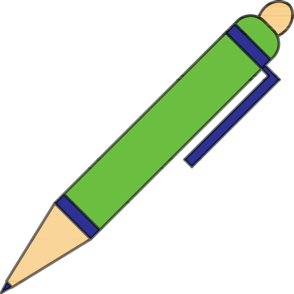Green color with stroke of pen icon for office work. vector