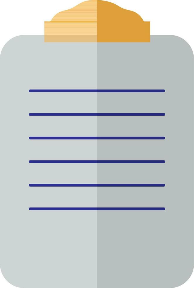 Half shadow of clipboard icon with paper for office concept. vector
