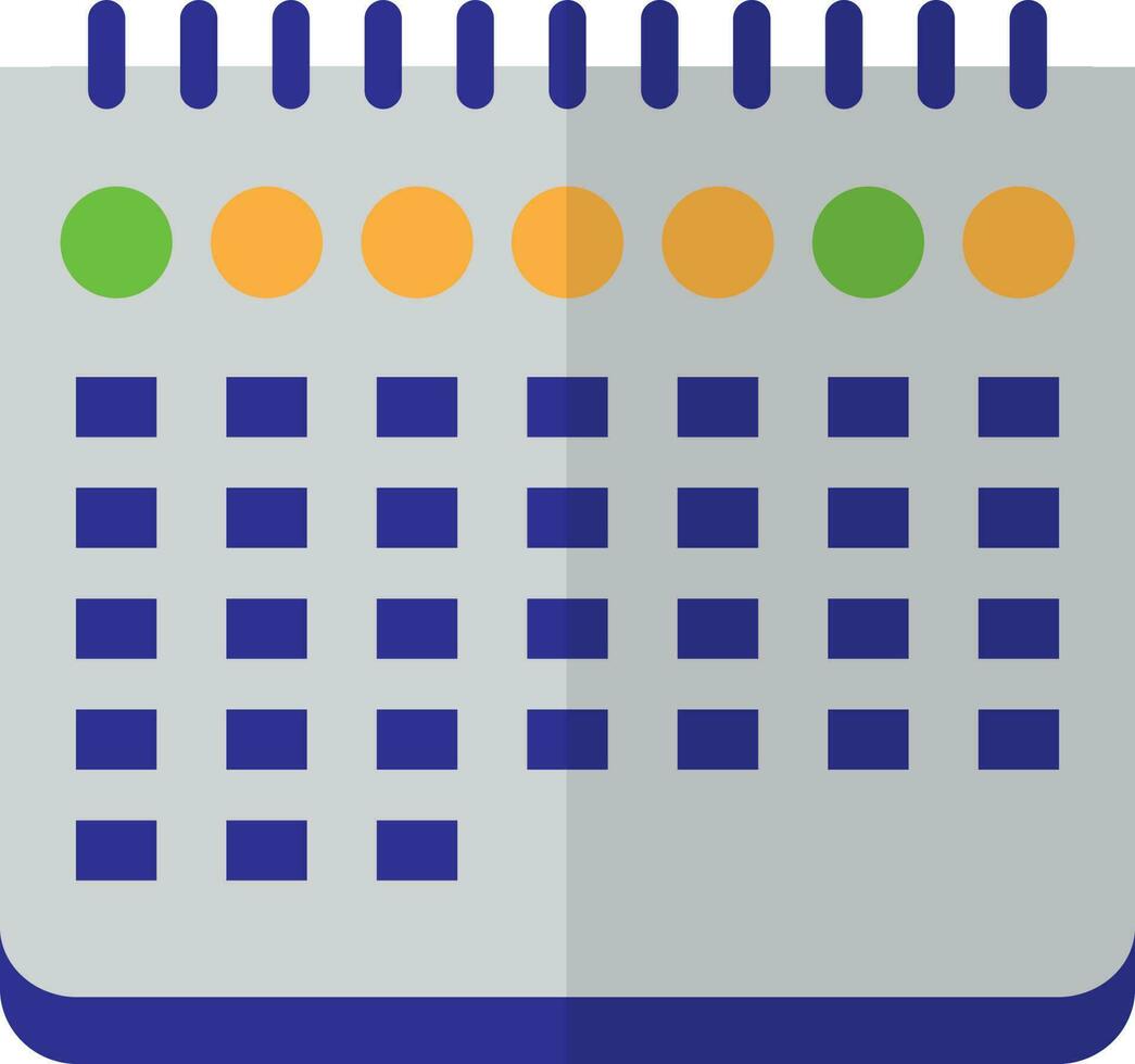 Half shadow of calendar icon for date concept. vector