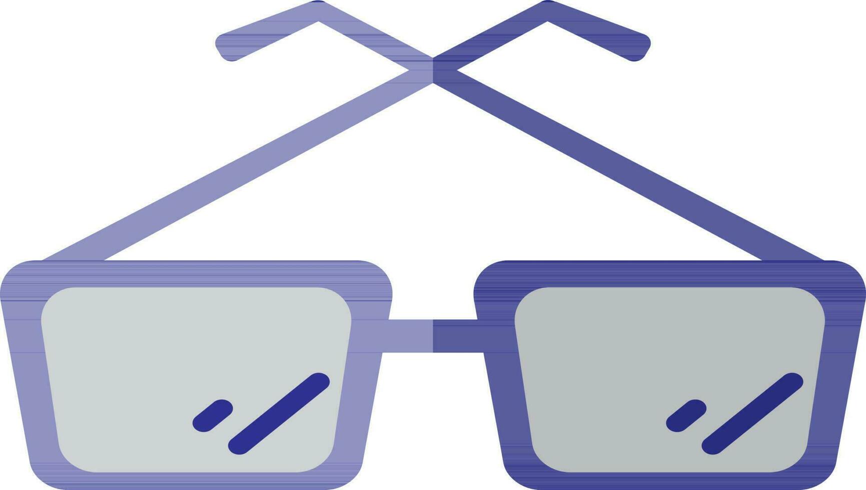 gafas icono en medio sombra para ojo. vector