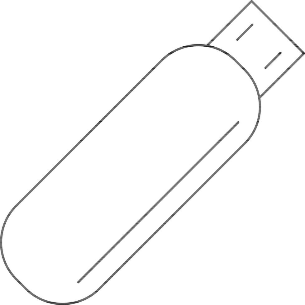 Pen drive icon in stroke for office concept. vector