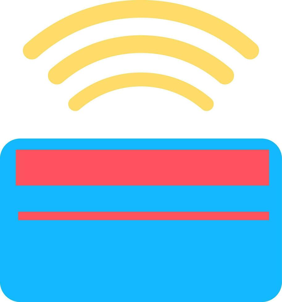 Credit or Debit card with WiFi sign for cashless payment. vector