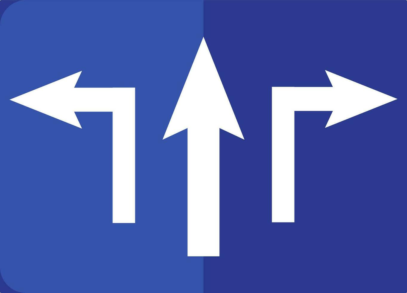 Three way directional arrows. vector