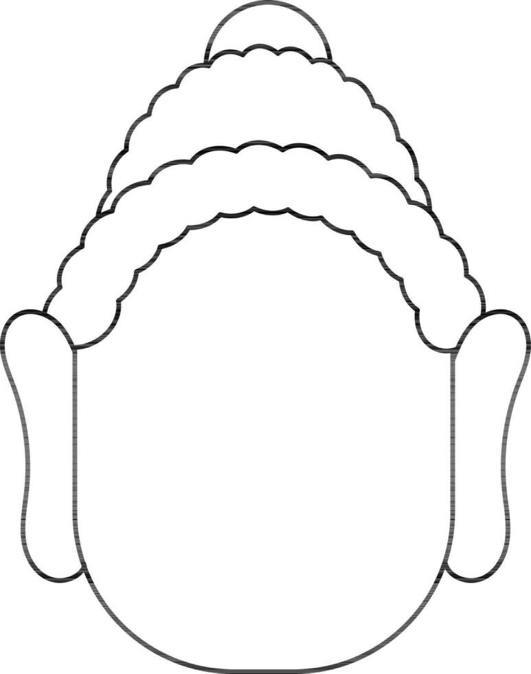 Gautama Buddha Face Icon in Line Art. vector