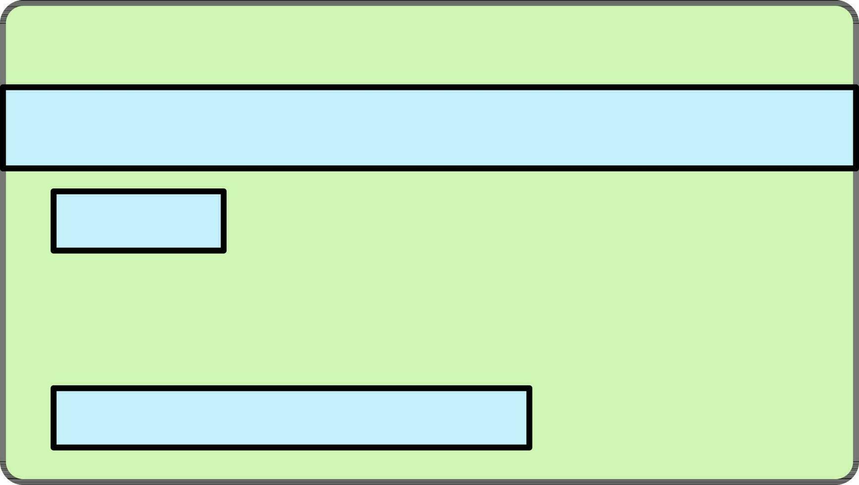 Payment Card Icon In Green And Blue Color. vector