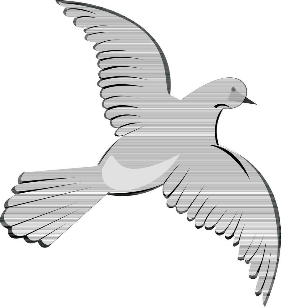 Illustration of dove flying. vector