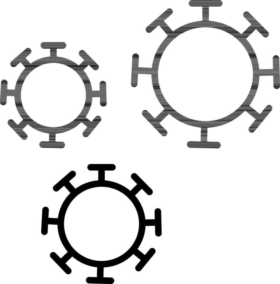 Delgado línea coronavirus icono en plano estilo. vector