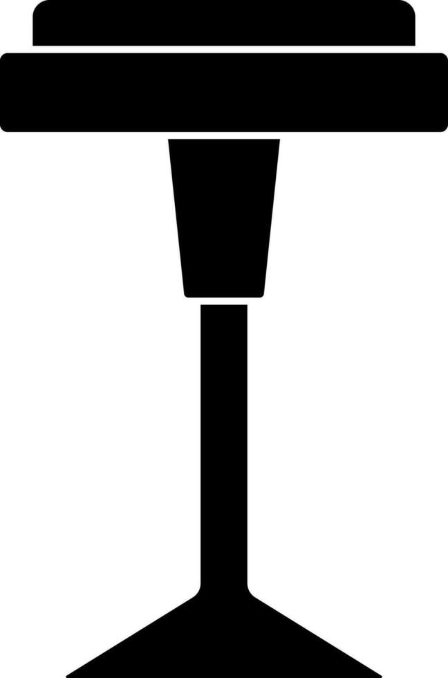 Glyph One Legged Stool Icon In Flat Style. vector