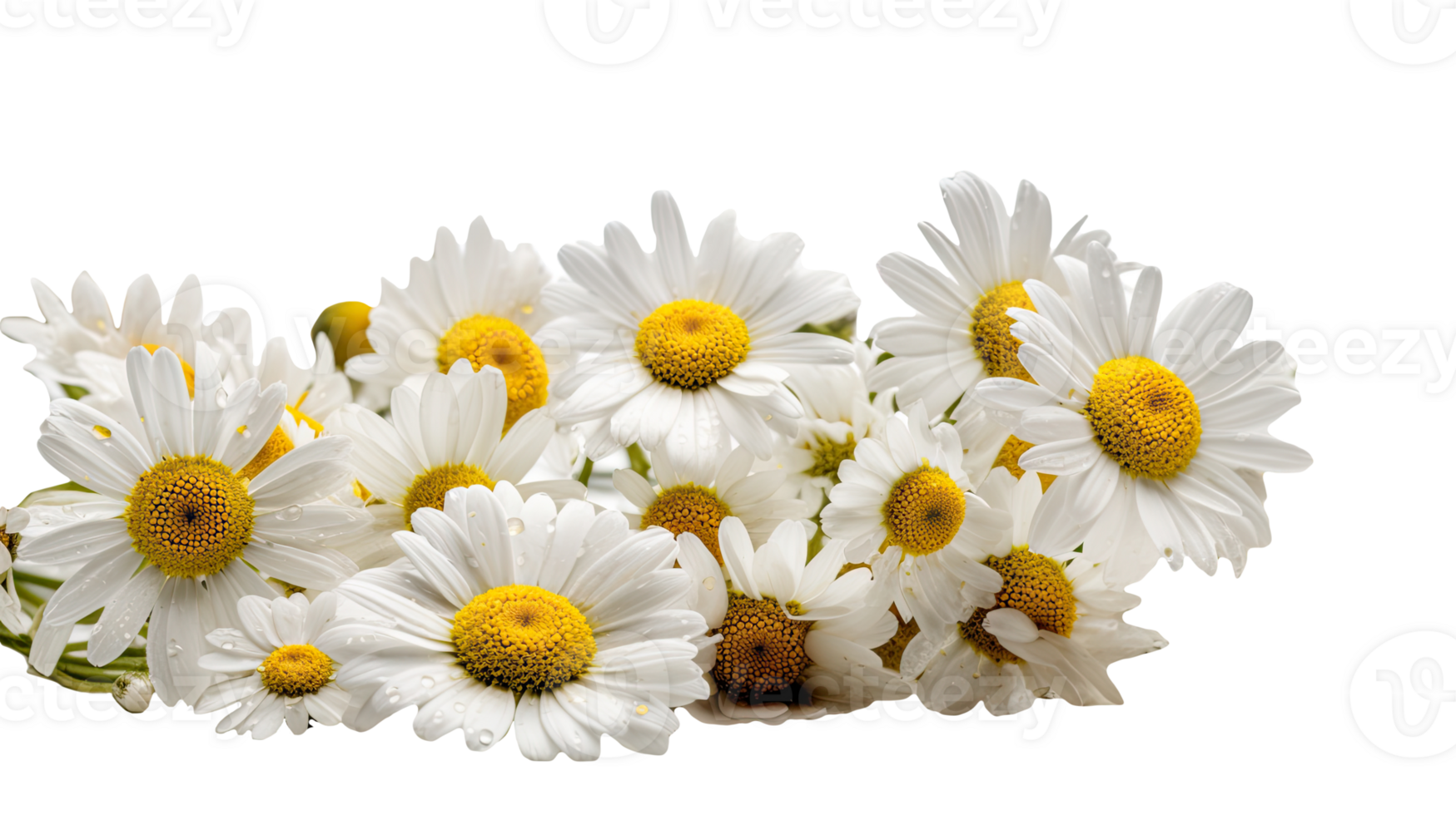 Beautiful Image of Fresh Daisies Flowers on Transparent Background. Generative AI. png