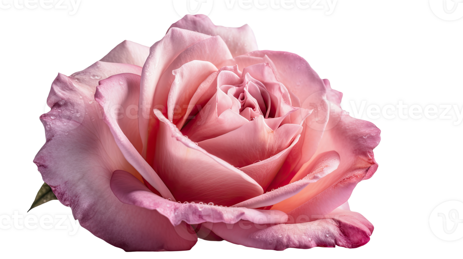 Stunning Image, Water Droplets of Beautiful Pink Rose Flower on Transparent Background. Technology. png