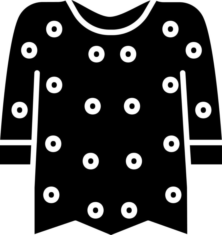 black and white Women Top Icon in Flat Style. vector