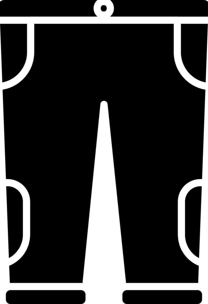 black and white Trouser Icon in Flat Style. vector