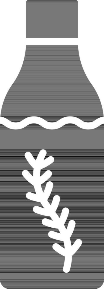 Rosemary Oil Bottle Icon in black and white Color. vector