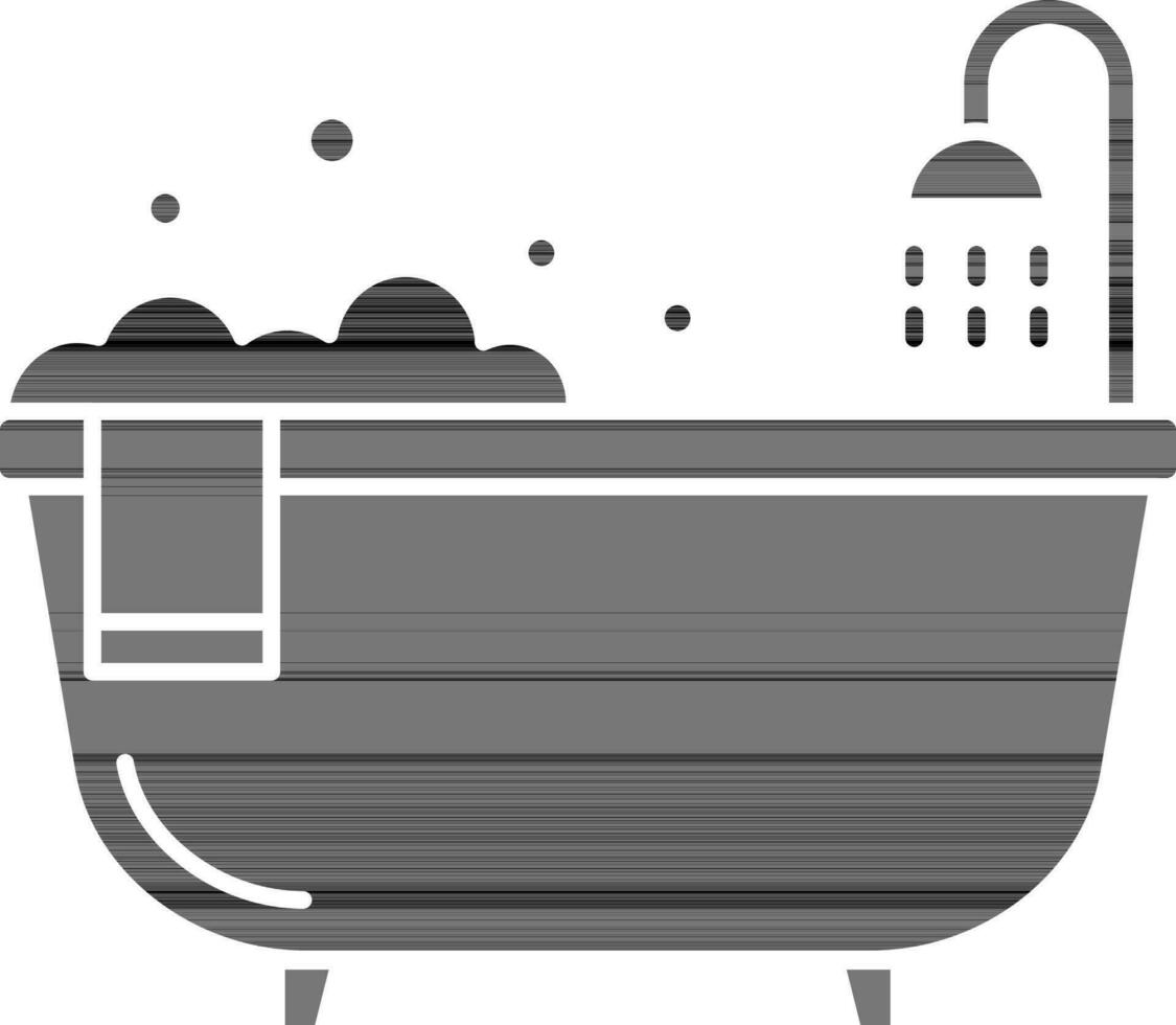 plano estilo bañera icono en glifo. vector